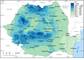 Gemiddelde jaarlijkse neerslag in Roemenië van 1961 tot 2020 - klik om te vergroten